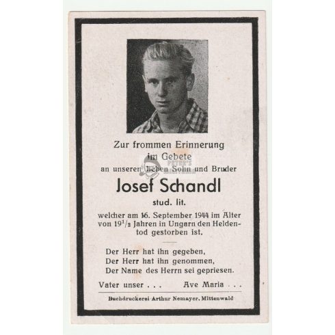 Death card (HUN) - Josef Schandl / Hungary