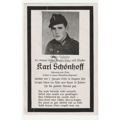 Death card (HUN) - Karl Schönhoff / Hungary