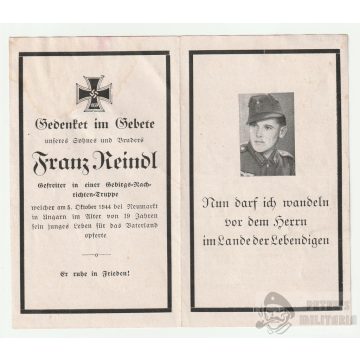   Halálozási értesítő (HUN) - Franz Reindl / Marosvásárhely