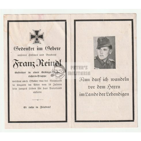 Death card (HUN) - Franz Reindl / Marosvásárhely