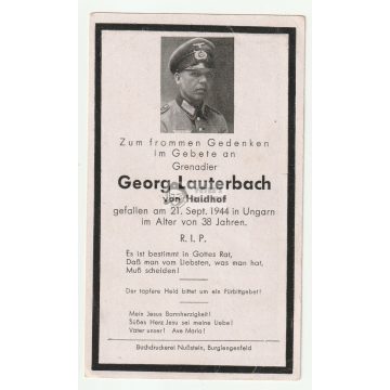   Halálozási értesítő (HUN) - Georg Lauerbach / Nagykároly
