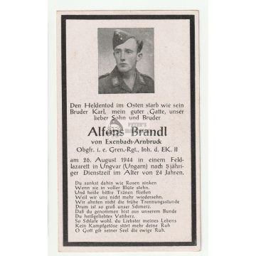 Halálozási értesítő (HUN) - Alfons Brandl / Ungvár