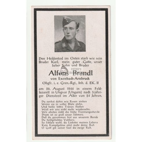 Death card (HUN) - Alfons Brandl / Ungvar