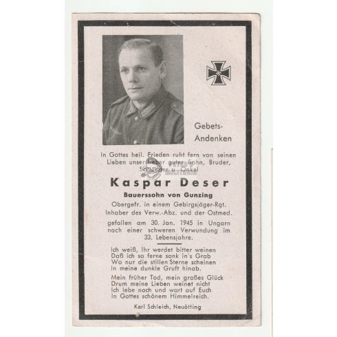 Death card (HUN) - Kaspar Deser / Bratislava