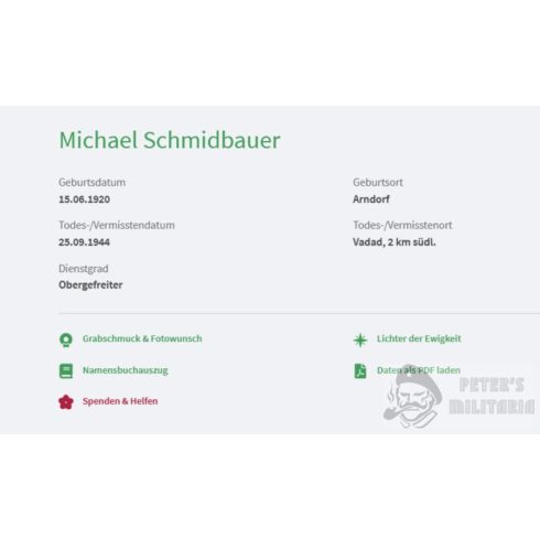 Halálozási értesítő (HUN) - Michael Schmidbauer / Vadad