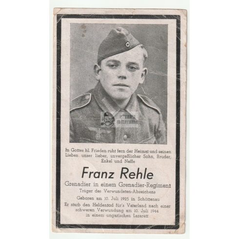 Death card (HUN) - Franz Rehle / Szamosújvár