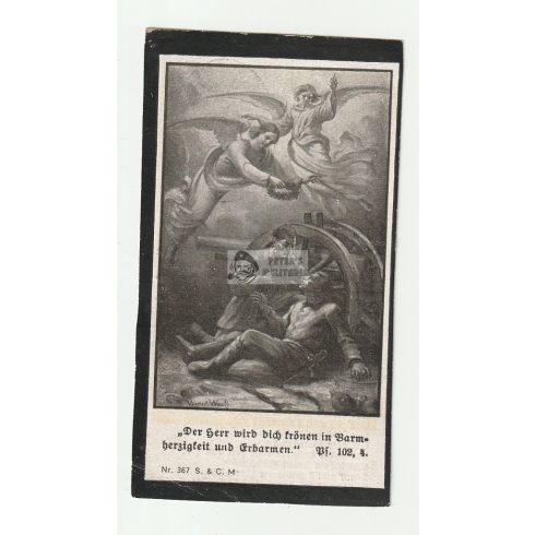 Halálozási értesítő (HUN) - Karl Schnabl / Magyar katonai kórház  I. világháború