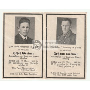 Halálozási értesítő (HUN) - Josef Greiner - Balaton