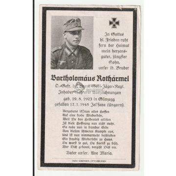   Halálozási értesítő (HUN) - Bartholomäus Rothärmel - Jolsva