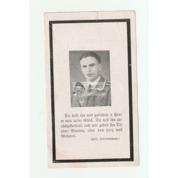   Halálozási értesítő (HUN) - Hubert Steinalt, SS Untersturmführer - Veszprém