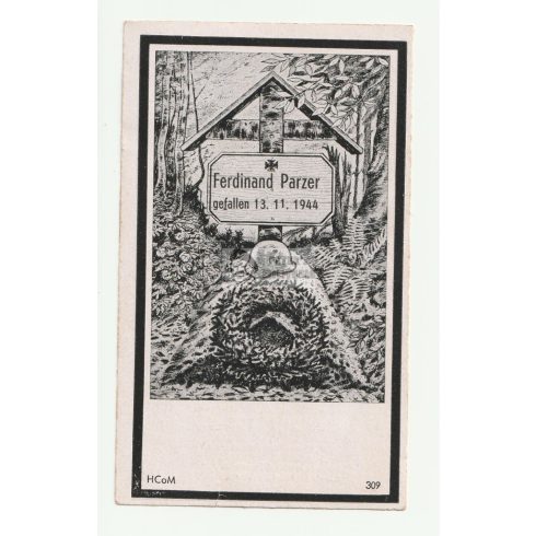 Halálozási értesítő (HUN) - Ferdinand Parzer - Tápiószecső