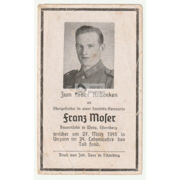 Halálozási értesítő (HUN) - Franz Moser / Tótmegyer