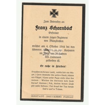   Halálozási értesítő (HUN) - Franz Scharnböck - Nagyberezna