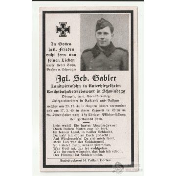 Halálozási értesítő (HUN) - Sebastian Gabler