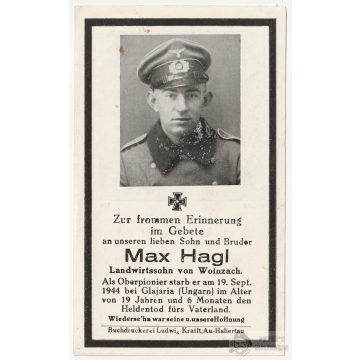   Halálozási értesítő (HUN) - Max Hagl / Görgényüvegcsűr