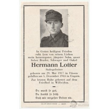 Halálozási értesítő (HUN) Hermann Lotter - Vilyvitány