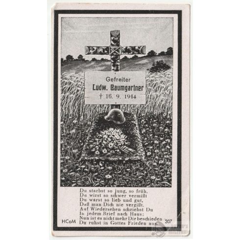 Halálozási értesítő (HUN) Ludwig Baumgartner - Nyomát